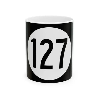 Iowa 127 (Iowa) (Road Sign) White Coffee Mug 11oz - Go Mug Yourself