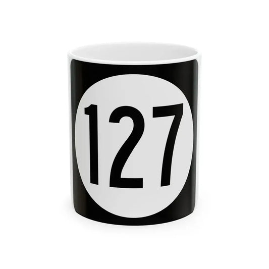 Iowa 127 (Iowa) (Road Sign) White Coffee Mug 11oz - Go Mug Yourself