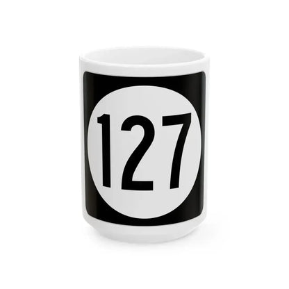 Iowa 127 (Iowa) (Road Sign) White Coffee Mug 15oz - Go Mug Yourself