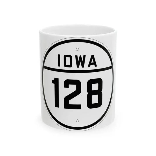 Iowa 128 1926 (Iowa) (Road Sign) White Coffee Mug 11oz - Go Mug Yourself