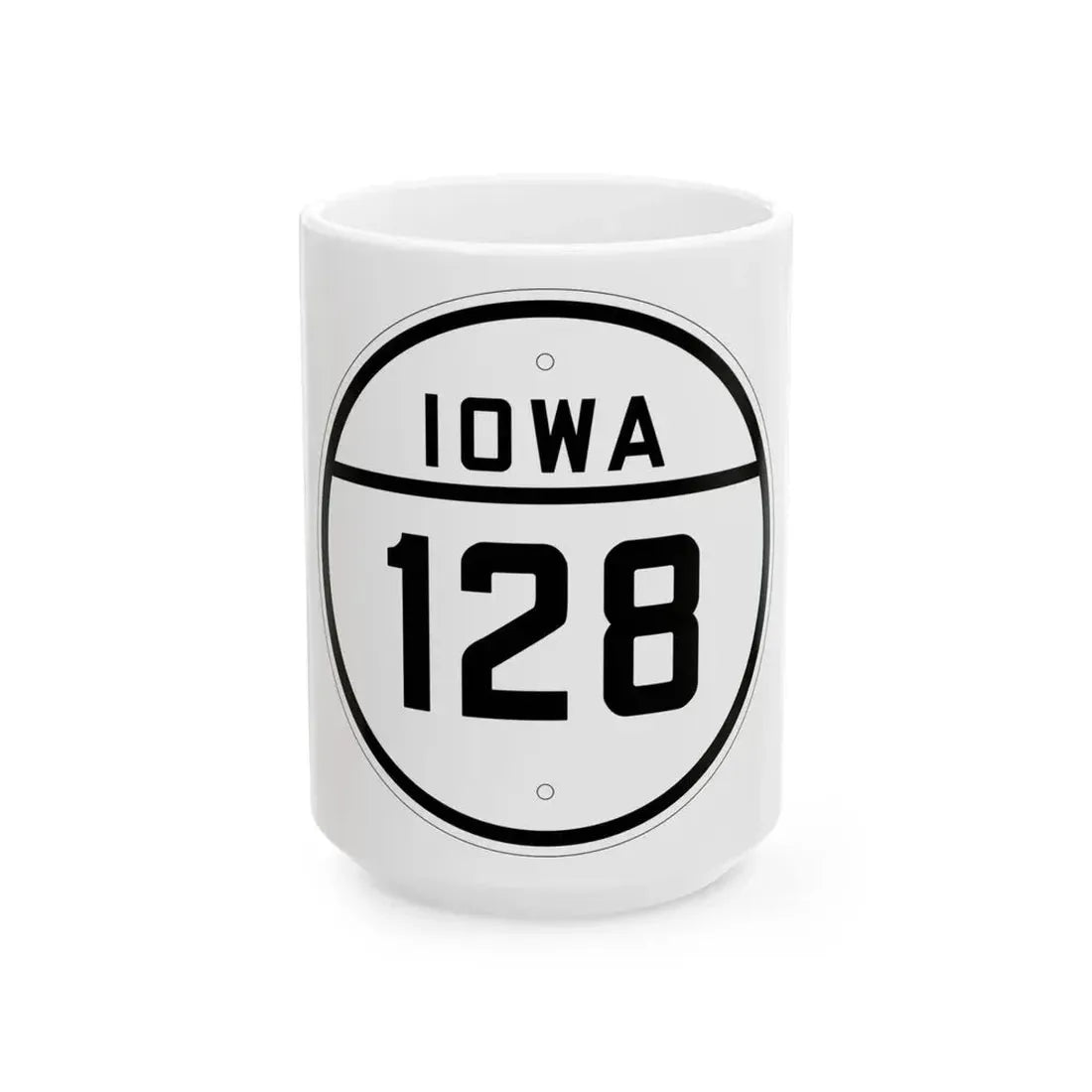 Iowa 128 1926 (Iowa) (Road Sign) White Coffee Mug 15oz - Go Mug Yourself