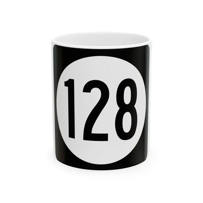 Iowa 128 (Iowa) (Road Sign) White Coffee Mug 11oz - Go Mug Yourself