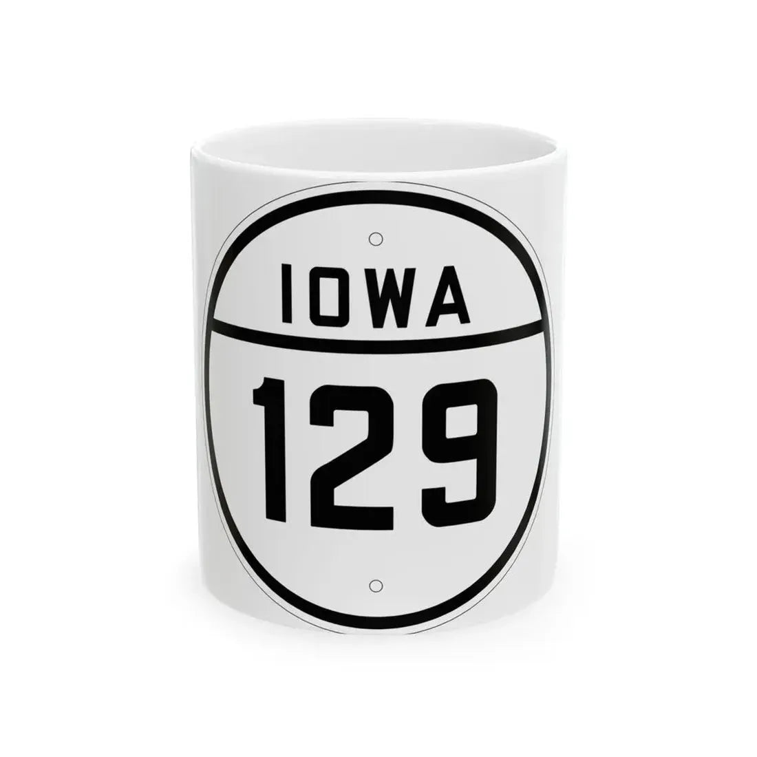 Iowa 129 1926 (Iowa) (Road Sign) White Coffee Mug 11oz - Go Mug Yourself