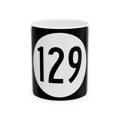 Iowa 129 (Iowa) (Road Sign) White Coffee Mug 11oz - Go Mug Yourself
