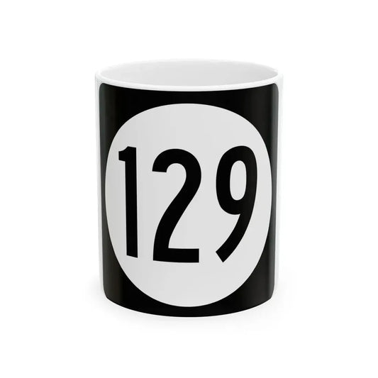 Iowa 129 (Iowa) (Road Sign) White Coffee Mug 11oz - Go Mug Yourself