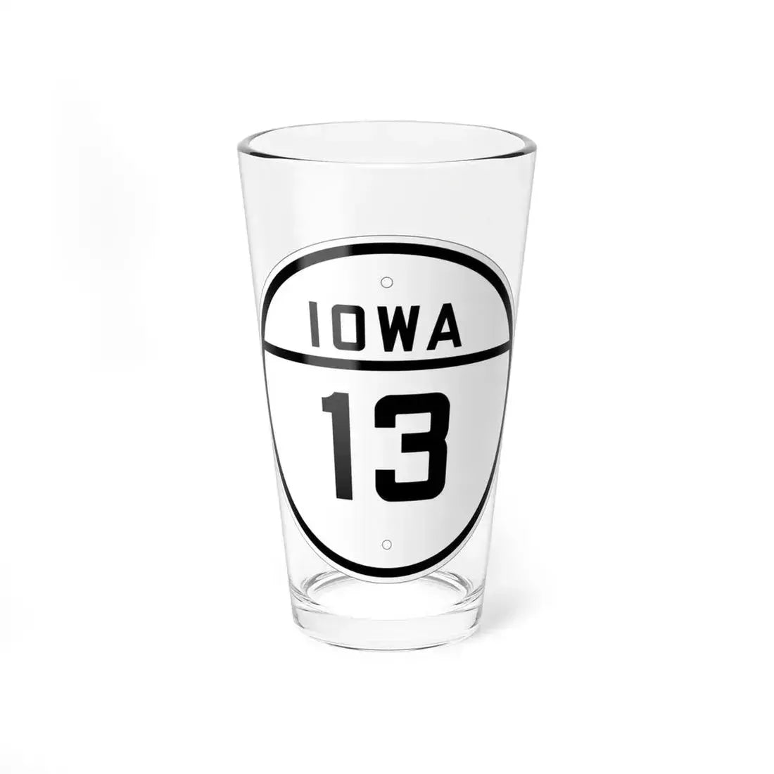 Iowa 13 1926 (Iowa) (Road Sign) Pint Glass 16oz 16oz - Go Mug Yourself