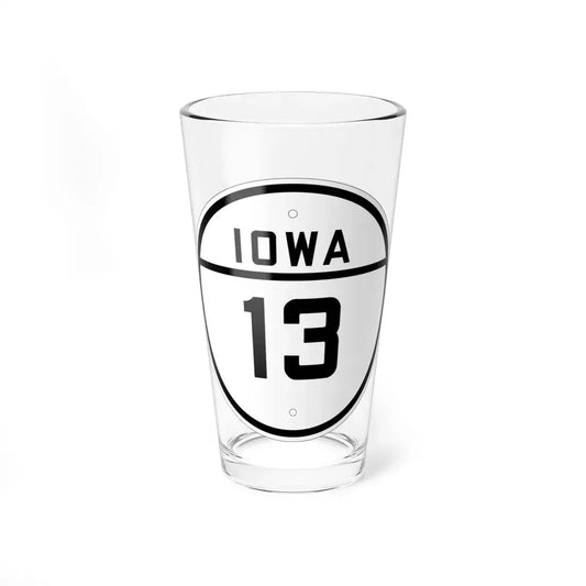 Iowa 13 1926 (Iowa) (Road Sign) Pint Glss 16oz 16oz - Go Mug Yourself