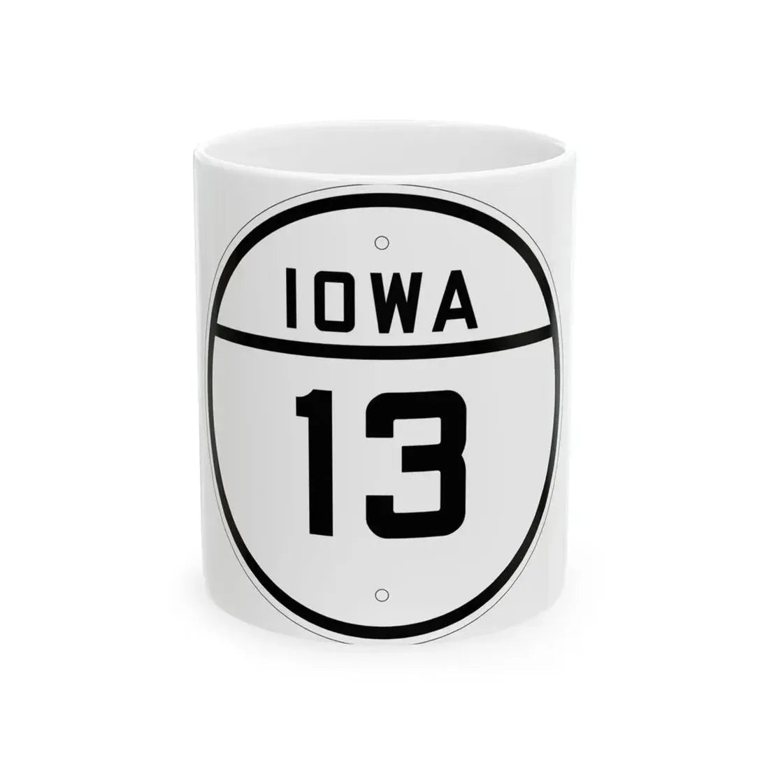 Iowa 13 1926 (Iowa) (Road Sign) White Coffee Mug 11oz - Go Mug Yourself