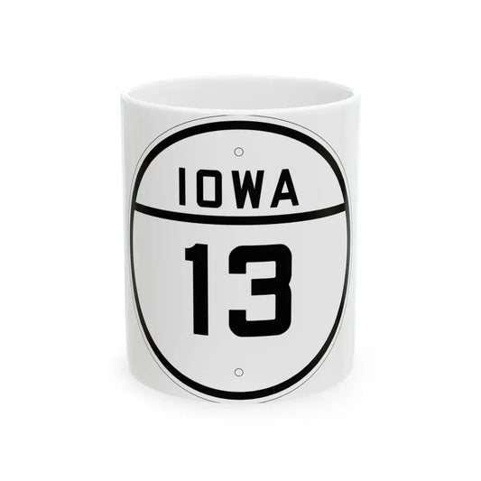 Iowa 13 1926 (Iowa) (Road Sign) White Coffee Mug 11oz - Go Mug Yourself