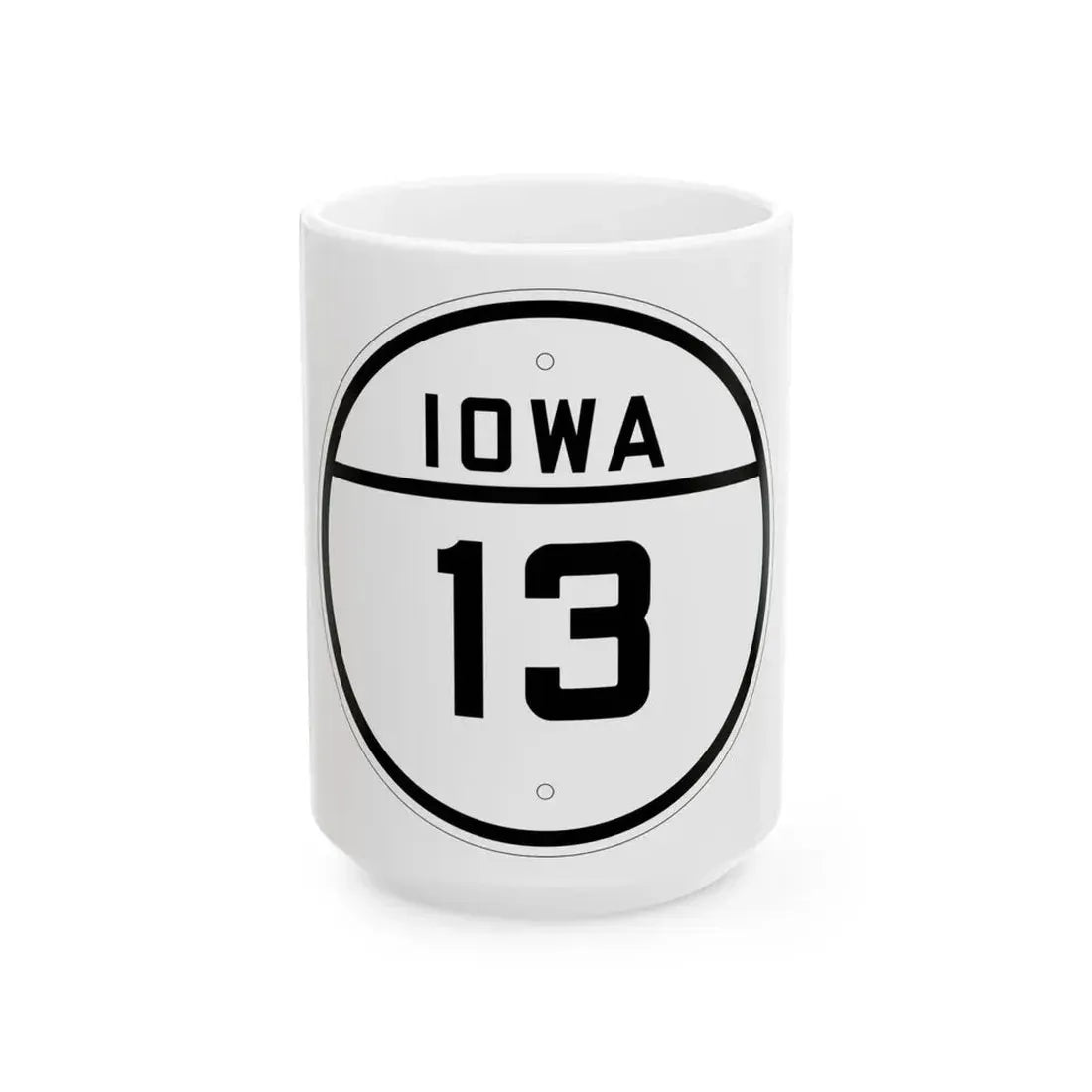 Iowa 13 1926 (Iowa) (Road Sign) White Coffee Mug 15oz - Go Mug Yourself