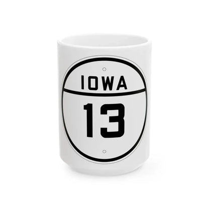 Iowa 13 1926 (Iowa) (Road Sign) White Coffee Mug 15oz - Go Mug Yourself