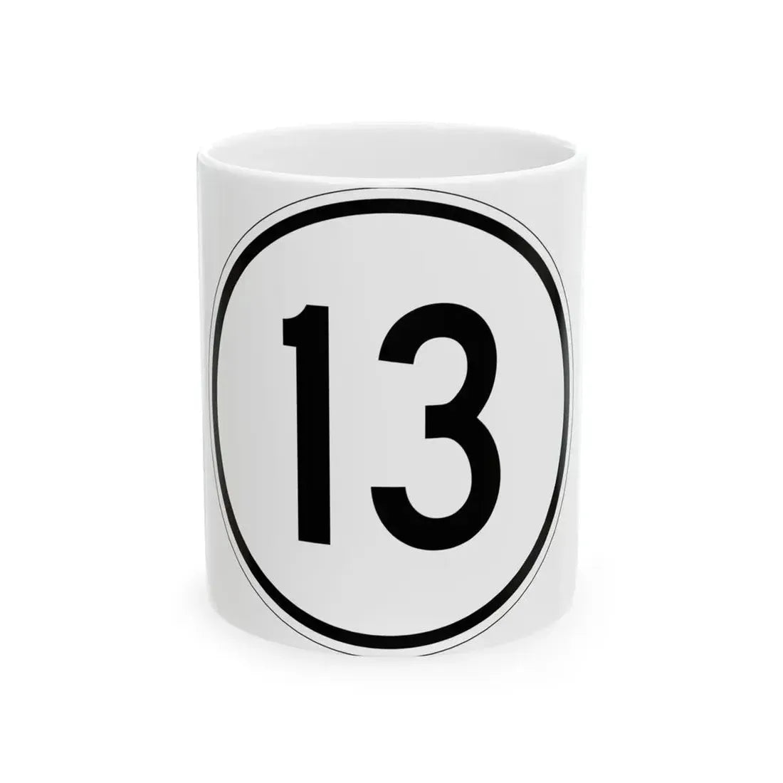 Iowa 13 1950 (Iowa) (Road Sign) White Coffee Mug 11oz - Go Mug Yourself