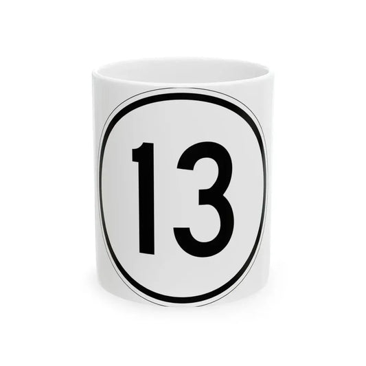 Iowa 13 1950 (Iowa) (Road Sign) White Coffee Mug 11oz - Go Mug Yourself