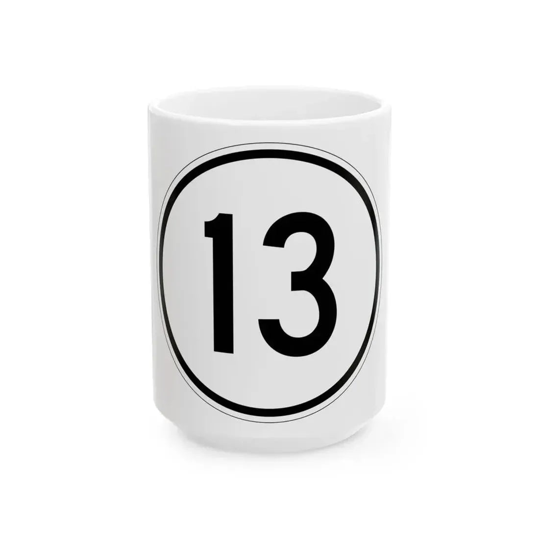 Iowa 13 1950 (Iowa) (Road Sign) White Coffee Mug 15oz - Go Mug Yourself