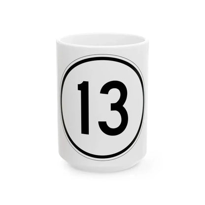 Iowa 13 1950 (Iowa) (Road Sign) White Coffee Mug 15oz - Go Mug Yourself