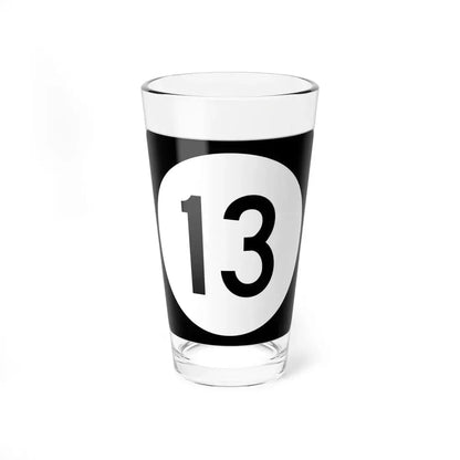 Iowa 13 (Iowa) (Road Sign) Pint Glass 16oz 16oz - Go Mug Yourself