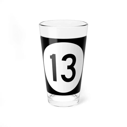 Iowa 13 (Iowa) (Road Sign) Pint Glass 16oz 16oz - Go Mug Yourself