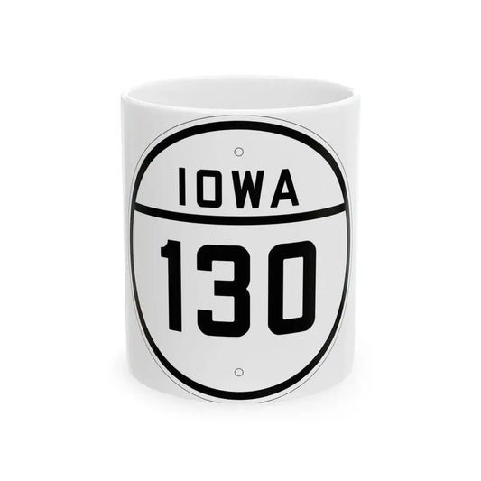 Iowa 130 1926 (Iowa) (Road Sign) White Coffee Mug 11oz - Go Mug Yourself