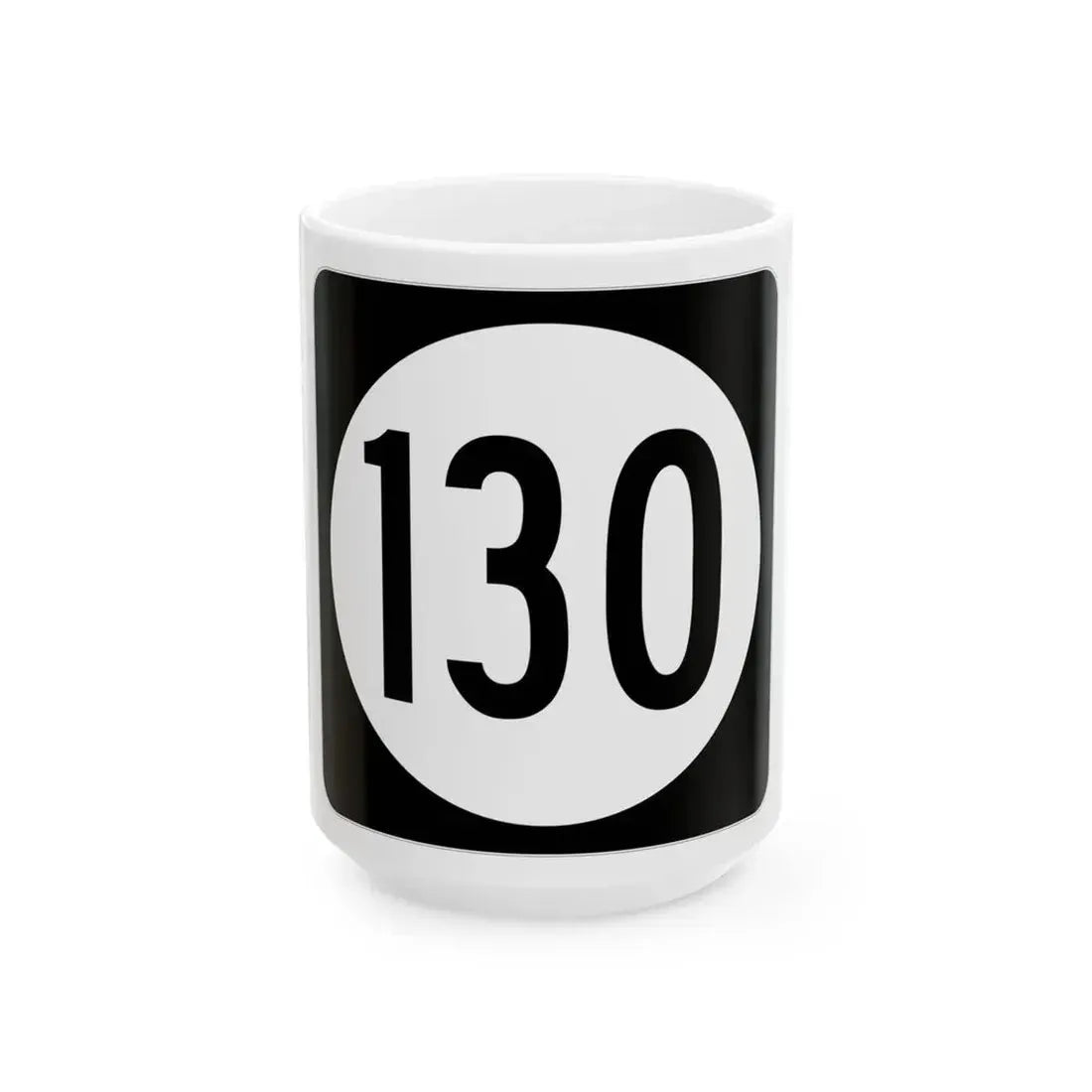 Iowa 130 (Iowa) (Road Sign) White Coffee Mug 15oz - Go Mug Yourself