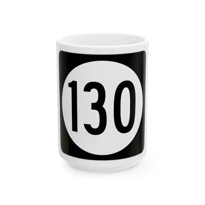Iowa 130 (Iowa) (Road Sign) White Coffee Mug 15oz - Go Mug Yourself