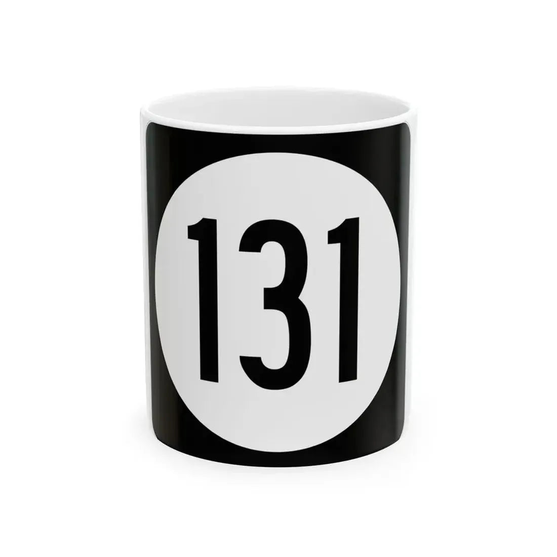 Iowa 131 (Iowa) (Road Sign) White Coffee Mug 11oz - Go Mug Yourself