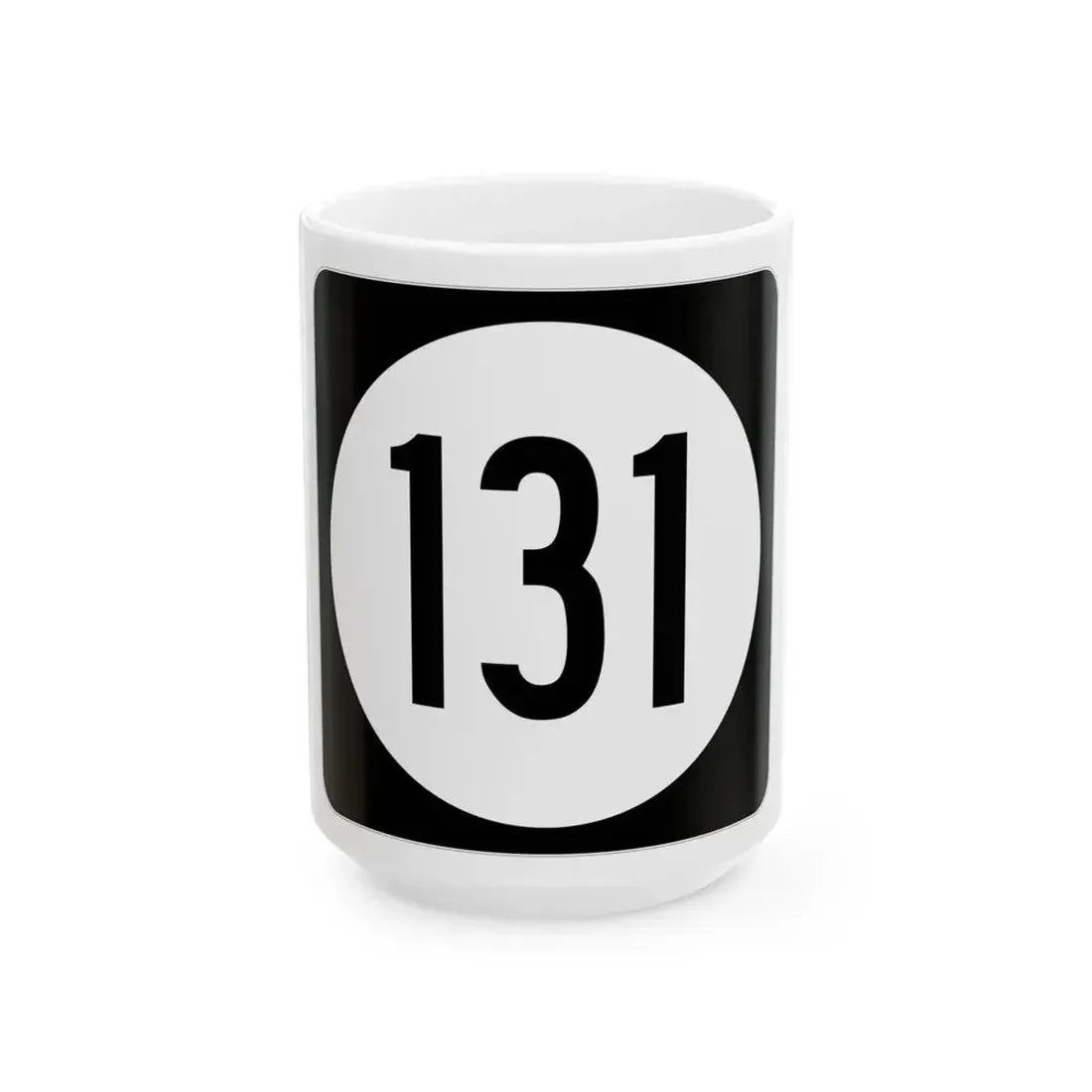 Iowa 131 (Iowa) (Road Sign) White Coffee Mug 15oz - Go Mug Yourself