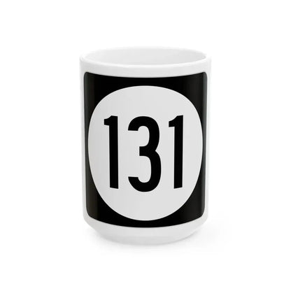 Iowa 131 (Iowa) (Road Sign) White Coffee Mug 15oz - Go Mug Yourself