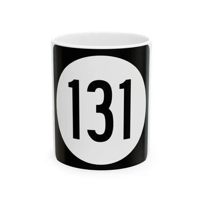 Iowa 131 (Iowa) (Road Sign) White Coffee Mug - Go Mug Yourself