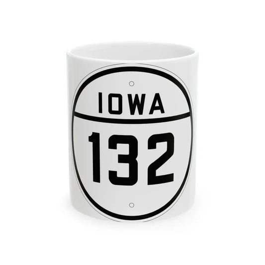 Iowa 132 1926 (Iowa) (Road Sign) White Coffee Mug 11oz - Go Mug Yourself