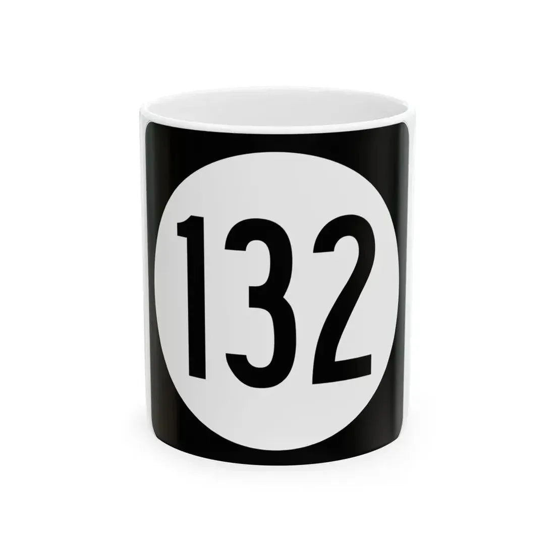 Iowa 132 (Iowa) (Road Sign) White Coffee Mug 11oz - Go Mug Yourself