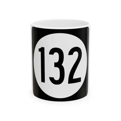 Iowa 132 (Iowa) (Road Sign) White Coffee Mug 11oz - Go Mug Yourself