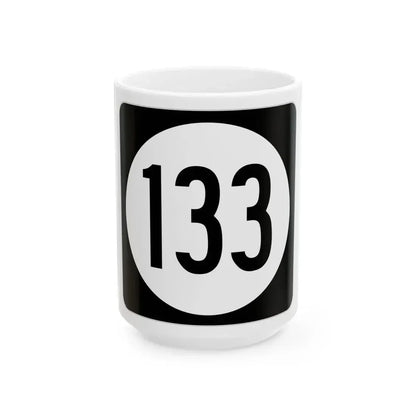 Iowa 133 (Iowa) (Road Sign) White Coffee Mug - Go Mug Yourself