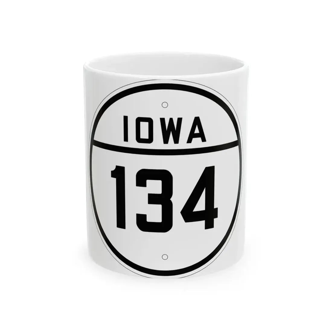 Iowa 134 1926 (Iowa) (Road Sign) White Coffee Mug 11oz - Go Mug Yourself