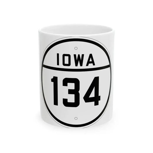 Iowa 134 1926 (Iowa) (Road Sign) White Coffee Mug 11oz - Go Mug Yourself