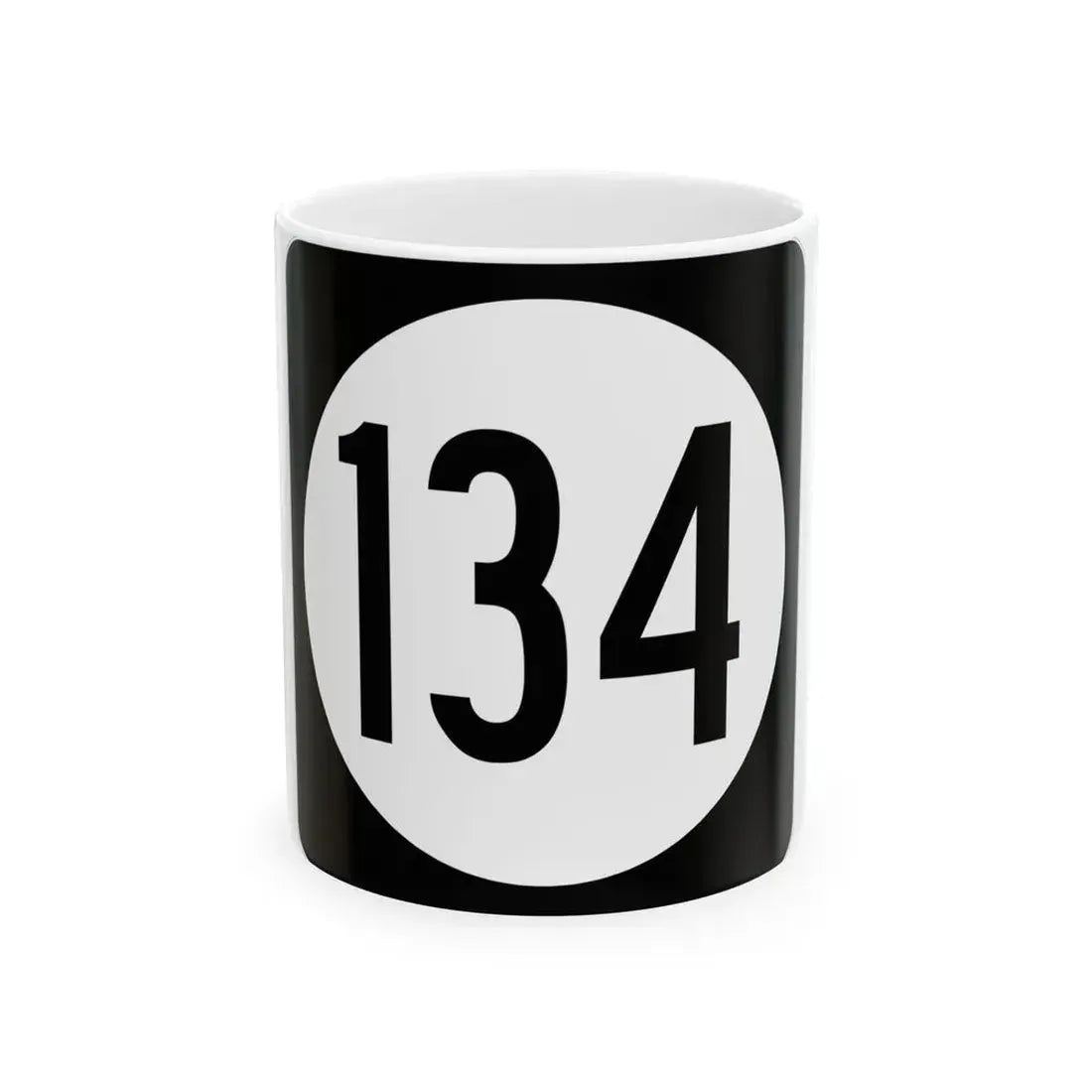 Iowa 134 (Iowa) (Road Sign) White Coffee Mug 11oz - Go Mug Yourself