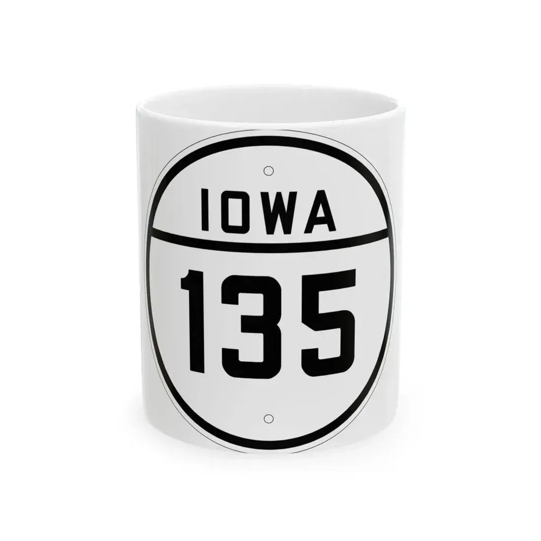 Iowa 135 1926 (Iowa) (Road Sign) White Coffee Mug 11oz - Go Mug Yourself
