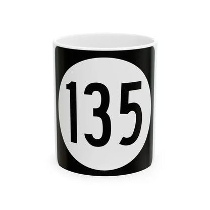 Iowa 135 (Iowa) (Road Sign) White Coffee Mug 11oz - Go Mug Yourself