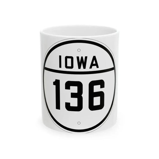 Iowa 136 1926 (Iowa) (Road Sign) White Coffee Mug 11oz - Go Mug Yourself