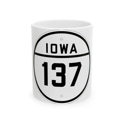 Iowa 137 1926 (Iowa) (Road Sign) White Coffee Mug 11oz - Go Mug Yourself