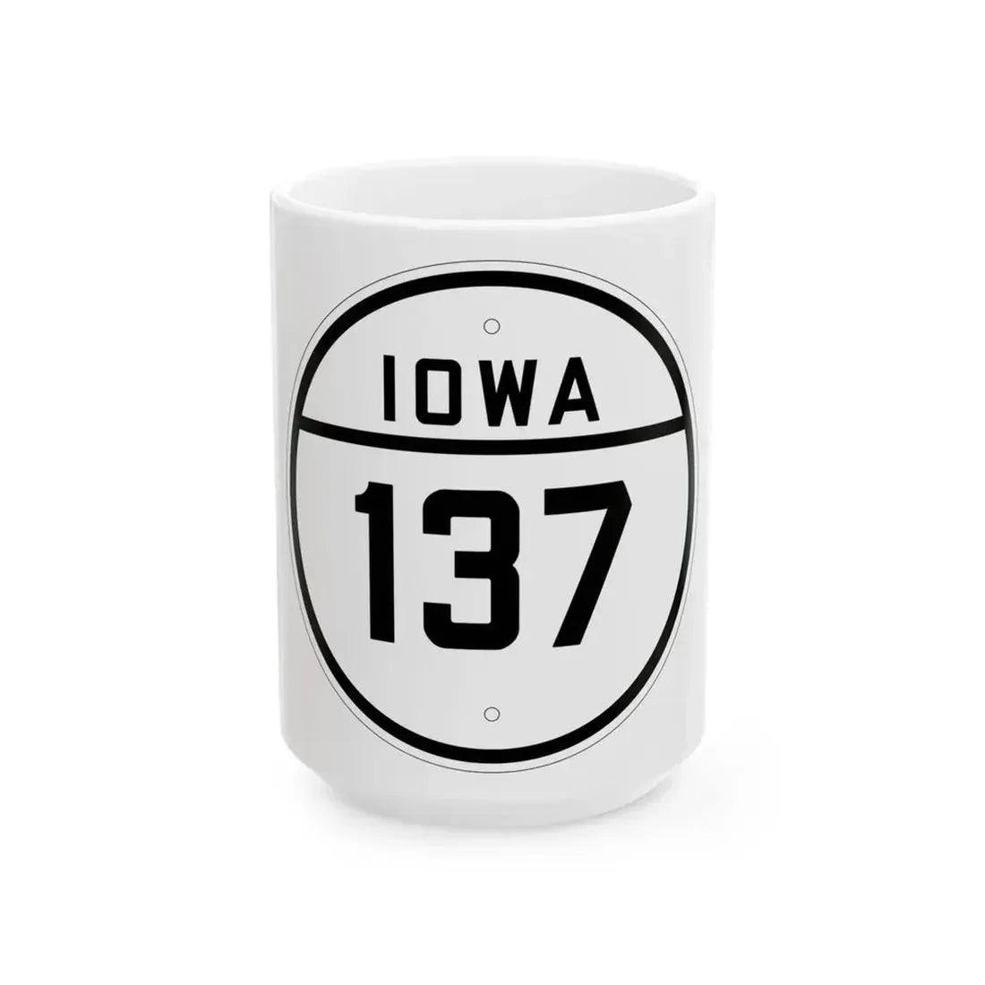 Iowa 137 1926 (Iowa) (Road Sign) White Coffee Mug 15oz - Go Mug Yourself