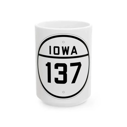 Iowa 137 1926 (Iowa) (Road Sign) White Coffee Mug 15oz - Go Mug Yourself
