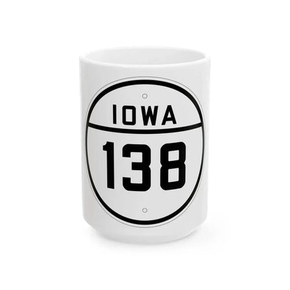 Iowa 138 1926 (Iowa) (Road Sign) White Coffee Mug 15oz - Go Mug Yourself