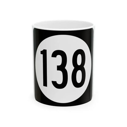 Iowa 138 (Iowa) (Road Sign) White Coffee Mug 11oz - Go Mug Yourself