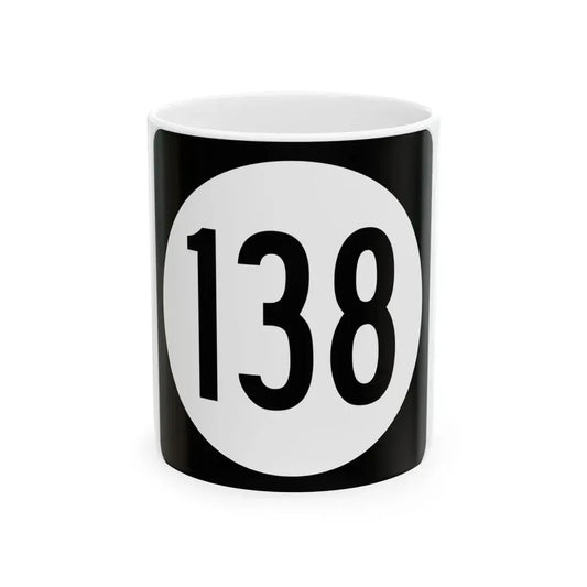 Iowa 138 (Iowa) (Road Sign) White Coffee Mug 11oz - Go Mug Yourself