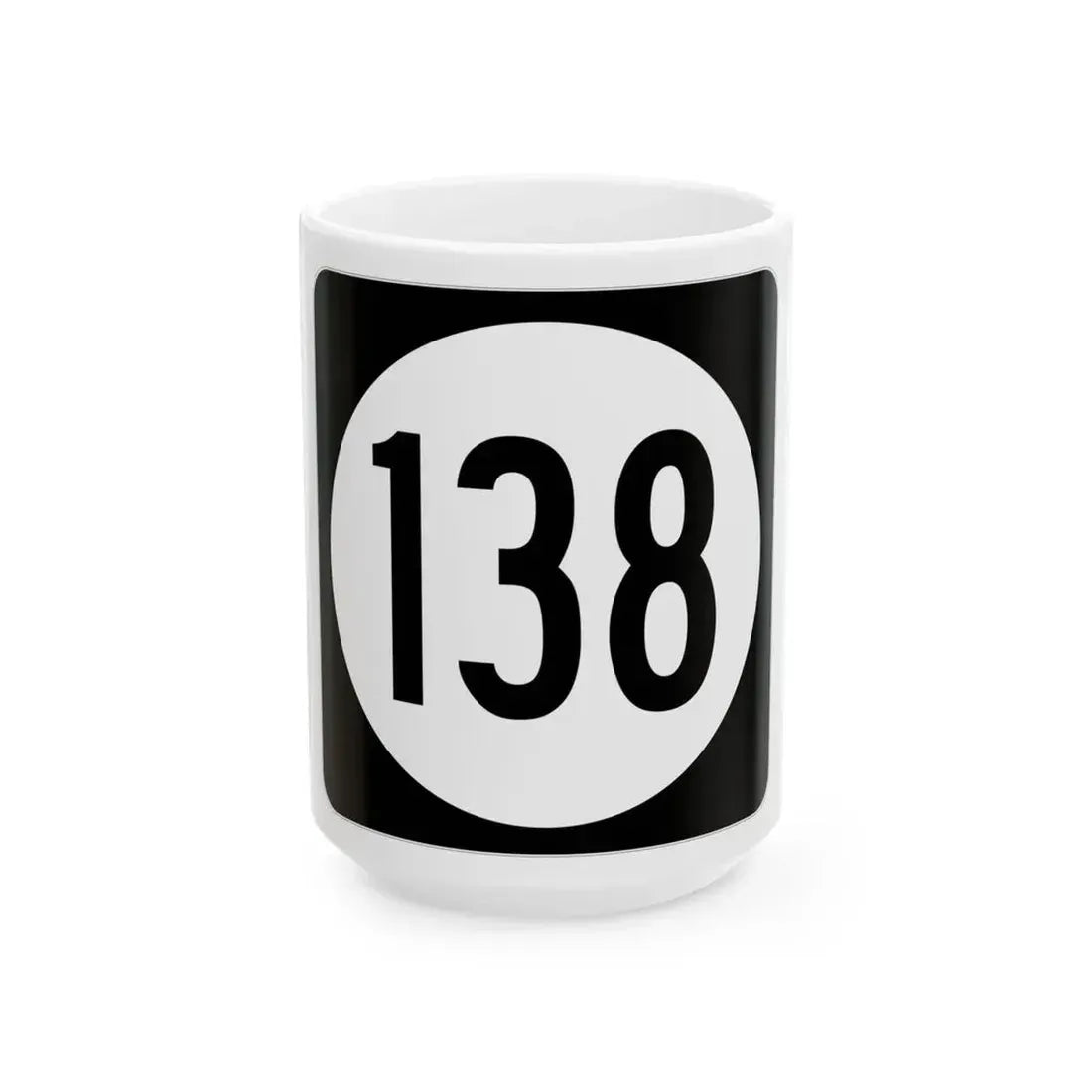 Iowa 138 (Iowa) (Road Sign) White Coffee Mug 15oz - Go Mug Yourself