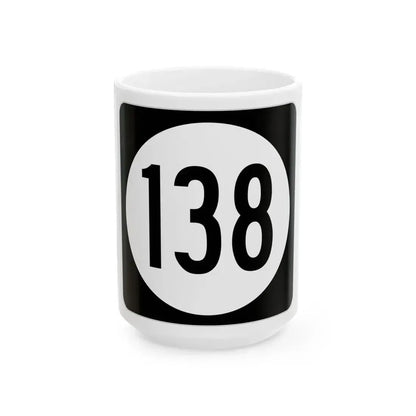 Iowa 138 (Iowa) (Road Sign) White Coffee Mug 15oz - Go Mug Yourself