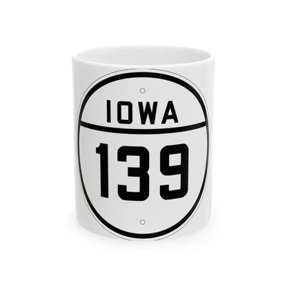 Iowa 139 1926 (Iowa) (Road Sign) White Coffee Mug 11oz - Go Mug Yourself