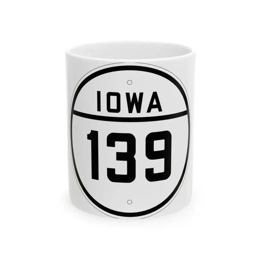 Iowa 139 1926 (Iowa) (Road Sign) White Coffee Mug 11oz - Go Mug Yourself