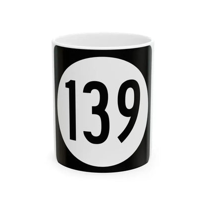 Iowa 139 (Iowa) (Road Sign) White Coffee Mug 11oz - Go Mug Yourself