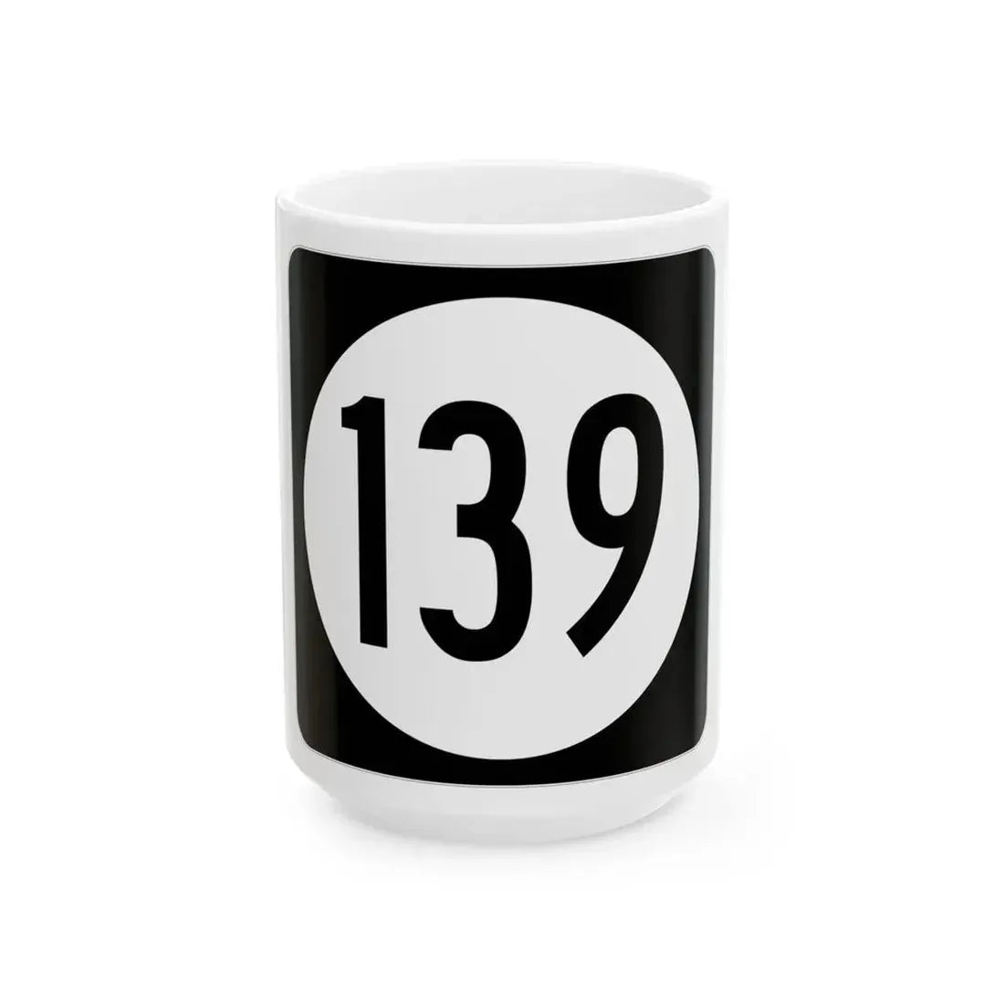Iowa 139 (Iowa) (Road Sign) White Coffee Mug 15oz - Go Mug Yourself